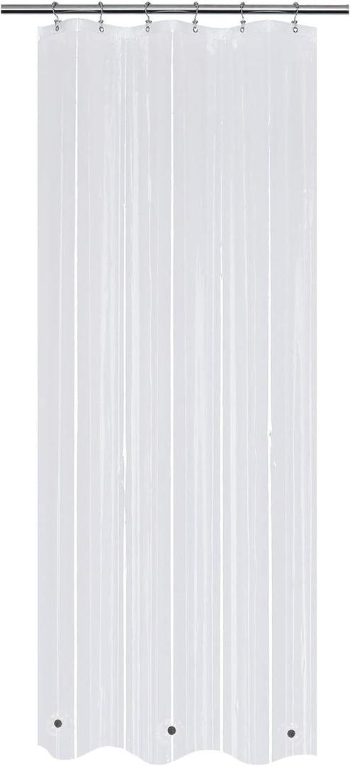 Mrs Awesome 32x72 Narrow Stall Shower Curtain Liner with 3 Magnets Clear PEVA 8G Thick & Heavy Duty, Waterproof, 32 x 72 inches, Clear