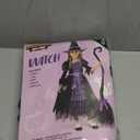 Spooktacular Creations Fairytale Witch Cute Witch Costume Deluxe Set with Broom for Girls (Small (5-7 yrs), Purple)