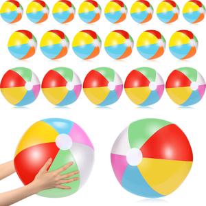 100 Pack Inflatable Beach Balls 10'' 11'' 12.6'' Rainbow Colored Beach Ball Summer Pool Party Toys for Water Games Hawaiian Party Decorations Birthday Favors Supplies