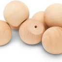 Wood Knobs, 2 Inch Round Natural Wood Drawer Pulls, Pack of 12 Unfinished Wooden Drawer Knobs, Ball Shaped Wood Cabinet Knobs, Nursery Dresser Knobs, Wood Door Knobs and Crafts