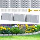 16 Pack(24FT) Landscape Edging, 48 Spikes, Flexible Plastic Border for Outdoor, Walkway, Lawn & Weed Control | 24ft L x 3in H Faux Stone Edging for Landscaping,Garden Edging Border Stone(Gray)