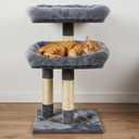 Abbylike 2 Pcs Cat Tree Tower Replacement Parts Grey Bed Cover with Elastic Band Removable Washable Padding for Platform Perch Shelves, Only Cover, Cat Tower Cushions Accessories(15.7 x 11.8 Inch)