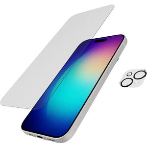 Tech21 Impact Glass Anti-Glare Screen with Camera Lens Protector Bundle for iPhone 15