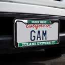 Tulane University Green Wave Logo Full Size Standard License Plate Metal Frame