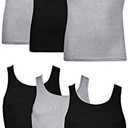 Hanes Men's Tank Top Undershirt Pack, Cool & Breathable Cotton, Moisture-Wicking Ribbed Tanks for Men, Multi-Pack, XXL