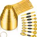 GuDoQi 15pcs Gold Magnetic Measuring Spoons and Cups Set, Stainless Steel 8 Dual Sided Magnetic Measuring Spoons set with Leveler, 7 Cups, Measurement for Liquid and Dry Ingredients for Kitchen