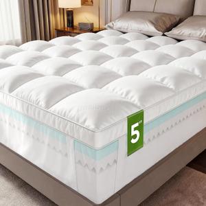 5 Inch King Size Mattress Topper,Memory Foam Mattress Toppers-2.5" Gel Cooling Foam Mattress Pad+2.5" 1500GSM Thick Bamboo Pillow Top with 2X Soft and Supportive for Back Pain Relief,80 * 76 * 5in