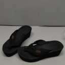 MALIDA Womens Wedge Arch Support Flip Flops Cushion Soft Rubber Midsole Platform Thong Sandals with Rubber Sole (6, Black)