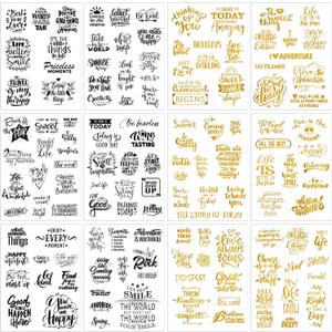 546 Pcs 24 Sheets Vintage Words Stickers for Journaling Nice Words Sentences Stickers Inspirational Scrapbook Stickers Waterproof Aesthetic Stickers for Journaling Water Bottles Laptop (Simple Style)