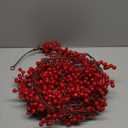 Joyhalo Red Berry Garland - 8.9 FT Christmas Cranberry Garland for Christmas Tree, Winter Holly Berries for Decorating Mantle Xmas Tree Window Door Indoor Outdoor Holiday Decoration (1 Pack)