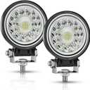 LED Tractor Work Lights, 4 Inch 99W Round Off Road Lights Spot Flood Beam Led Pods Light, 12V 24V Driving Fog Light for Truck Vehicle Golf Car RV Boat ATV UTV SUV Motorcycle Snowplow, 2Pcs