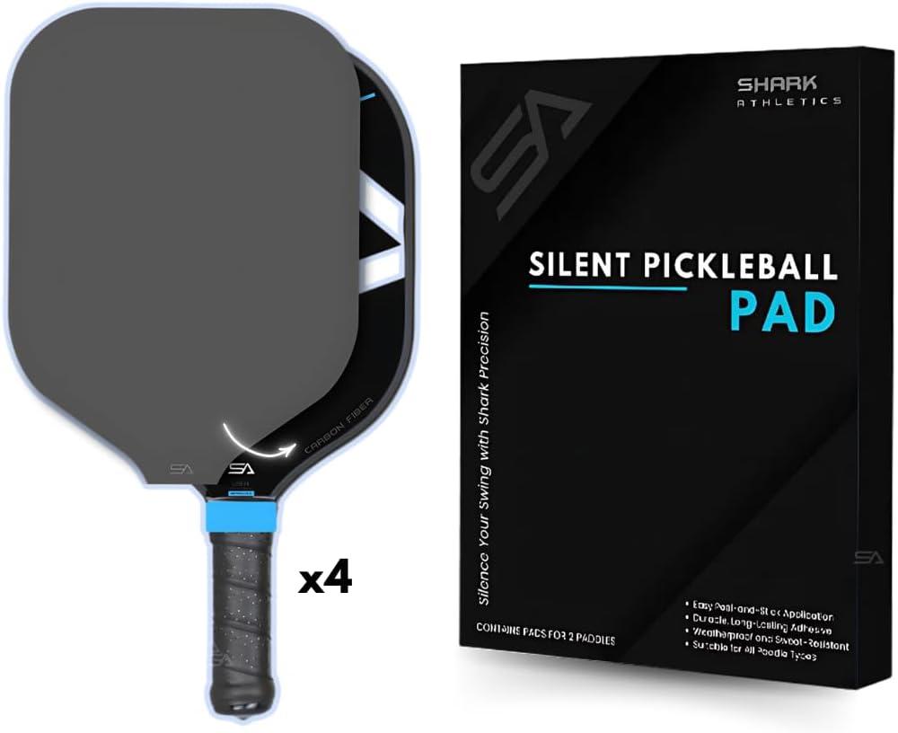 Shark Stealth Quiet Fin Noise-Reducing Paddle Cover for Pickleball, Contains Pads for 2 Paddles (Grey)