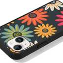 Compatible with iPhone 15 Plus Case, Daisy Flowers Cute Hippie Colorful Abstract Peace Sign iPhone Case Slim TPU Shockproof Protective Cover for Women Girls (Pattern-2)