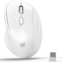 Ergonomic Wireless Mouse 2025 New Updated Smaller with USB-A Receiver for PC Computer, Laptop and Desktop, Ergo Mouse Vertical with Silent Clicks Long Battery Life, Up to 1600 DPI, White
