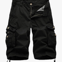 Women's Cotton Loose Fit Zipper Multi-Pockets Twill Bermuda Drawstring Women Cargo Shorts Size 18