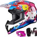 GLX GX623 Youth ATV/Dirt Bike Helmet Combo - Graffiti, Small - DOT