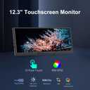 Prechen 12.3 Inch Touchscreen Secondary Monitor, IPS Stretched Bar LCD Travel Touch Display 1920 * 720 HDMI USBC, Portable Touch Screen for Laptop Computer Windows Aida64 GPU CPU RAM Monitoring