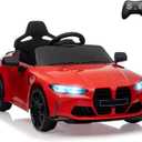 12V Toddler Electric Vehicle,Ride On Car for Kids,Sports Car with Remote Control,3 Speed,Led Light,Suspension System,3 Speeds, Two Doors for 37-83 Months, Red