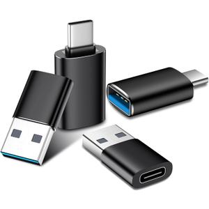 Temdan USB to USB C Adapter,Car Charger OTG Converter Compatible with MacBook Pro Air 2024,Samsung Notebook and More Type C,for iPhone 17 16 15 Air Plus Pro Max,OTG Adapters-Black