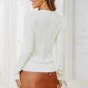 Women's Spring Tops 2025 Fashion V Neck Knit Summer Casual Lightweight Pullover Sweater (White, M)