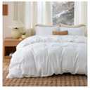 Bedsure White Duvet Cover Queen Size - Soft Double Brushed Bedding Set for Kids & Adults, Zipper Closure, 3 Pieces, Includes 1 Duvet Cover (90"x90") & 2 Pillow Shams, NO Comforter