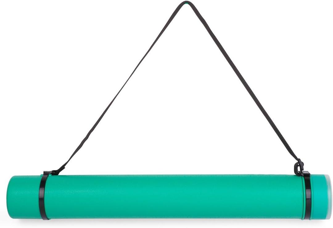 TRANSON Durable Poster Storage Tube with Straps 24"-40" Extendable for Blueprints, Artwork, Maps, Posters Color Green (1 Pack-Green)