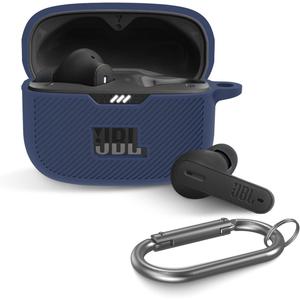 2 x for JBL Tune 230NC TWS Case Cover, Silicone Protective Portable Scratch Shock Resistant Logo Visible Design Cover Compatible with JBL 230NC Earbuds Charging Case with Carabiner-Blue