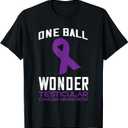 One Ball Wonder Testicle Cancer Testicular Cancer Awareness T-Shirt, XL