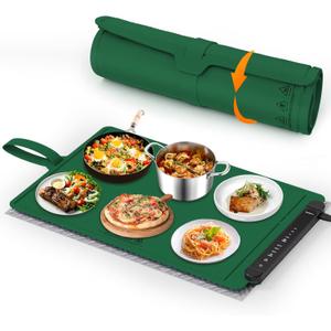 Warming Mat for Food Extra Large, 36"x 16" Food Warming Mat for Countertop, Warming Trays for Buffets Party, Food Warmers for Parties Buffet with 11 Level Adjustable Temperature and 10 Hours Timer
