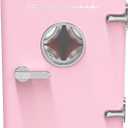 Frigidaire Retro 9-Can Mini Personal Fridge Portable Cooler for Car, Office, Bedroom, Dorm Room, or Cabin, 11.8" D x 7.1" W x 10.1" H, PINK