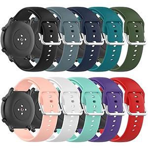 Band for Amazfit Bip 6/Bip 5, 22mm Quick Release Silicone Replacement Band for Amazfit GTR 4/3/3 Pro/2/2e/GTR 47mm Smartwatch (No Tracker), 10 Pieces