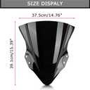 Windshield Windscreen Double Bubble for Ninja 250 400 EX400 2018-2026 (Black)
