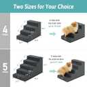 COZY KISS Dog Stairs for Small Dogs 15.7" H, 4-Step Gentle Incline Pet Step for Couch Sofa, Non-Slip Dog Ramp for Puppy Doggie Senior Cats, 15.7x23.6x15.7 Inch, Charcoal Grey