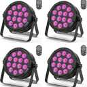 RGBW 4-in-1 Stage Lights, 80W LED Par Lights with DMX512/Remote/Sound Acitvated Control, Uplights for Events, Wedding, Parties, Dance, Stage - 4Packs