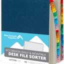 Blue Summit Expandable Monthly File Organizer, Tickler File Combo 31 Daily and 12 Monthly Tabs, Letter Size 12 Month Folder Organizer for Invoices and Documents