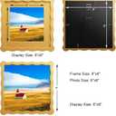 8X8 Wavy Picture Frame With Mat For 6X6, Wavy Edge Wooden Picture Frame with Real Glass - Wall Mount and Tabletop Display, Yellow, 2 Pack