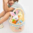 My First Easter Basket Stuffed Plush Playset Baby's First Easter Basket Stuffed Cartoon Bunny Easter Egg Plush Basket for Kids 5pcs (Yellow)