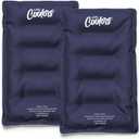 Cool Coolers by Fit & Fresh 2 Pack XL Soft Ice Packs for Cooler, Flexible Stretch Nylon, Lunch Box Ice Packs, Large Reusable Freezer Packs, Navy Blue