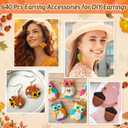 Thanksgiving Polymer Clay Earing Cutters, Fall Polymer Clay Cutters Mini Pumpkin Chicken Earrings Cutters with 640 Jewelry Making Accessories 16 Circle Shape Earring Cutters Tools