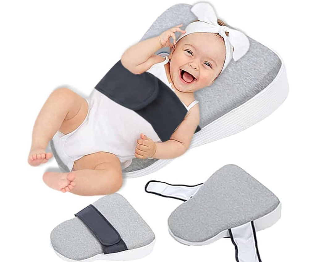 Baby Reflux Pillow for Infant Support Cushion, Soft Cotton Cover, Bedroom, Stroller, Detachable Washable Breathable Bedding Set with Hidden Zipper Milk Anti-spit Pillow for Sleeping/Feeding