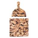 Touched by Nature Unisex Baby Organic Cotton Swaddle Blanket and Headband or Cap, Cookie, One Size