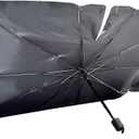 Windshield Sun Shade, Sun-Proof and Heat Insulation Retractable Automatic Opening Parasol, Interior Anti-Aging Privacy Protection Cover, Universal for Cars Trucks (Silver #with Opening) (1 PC)