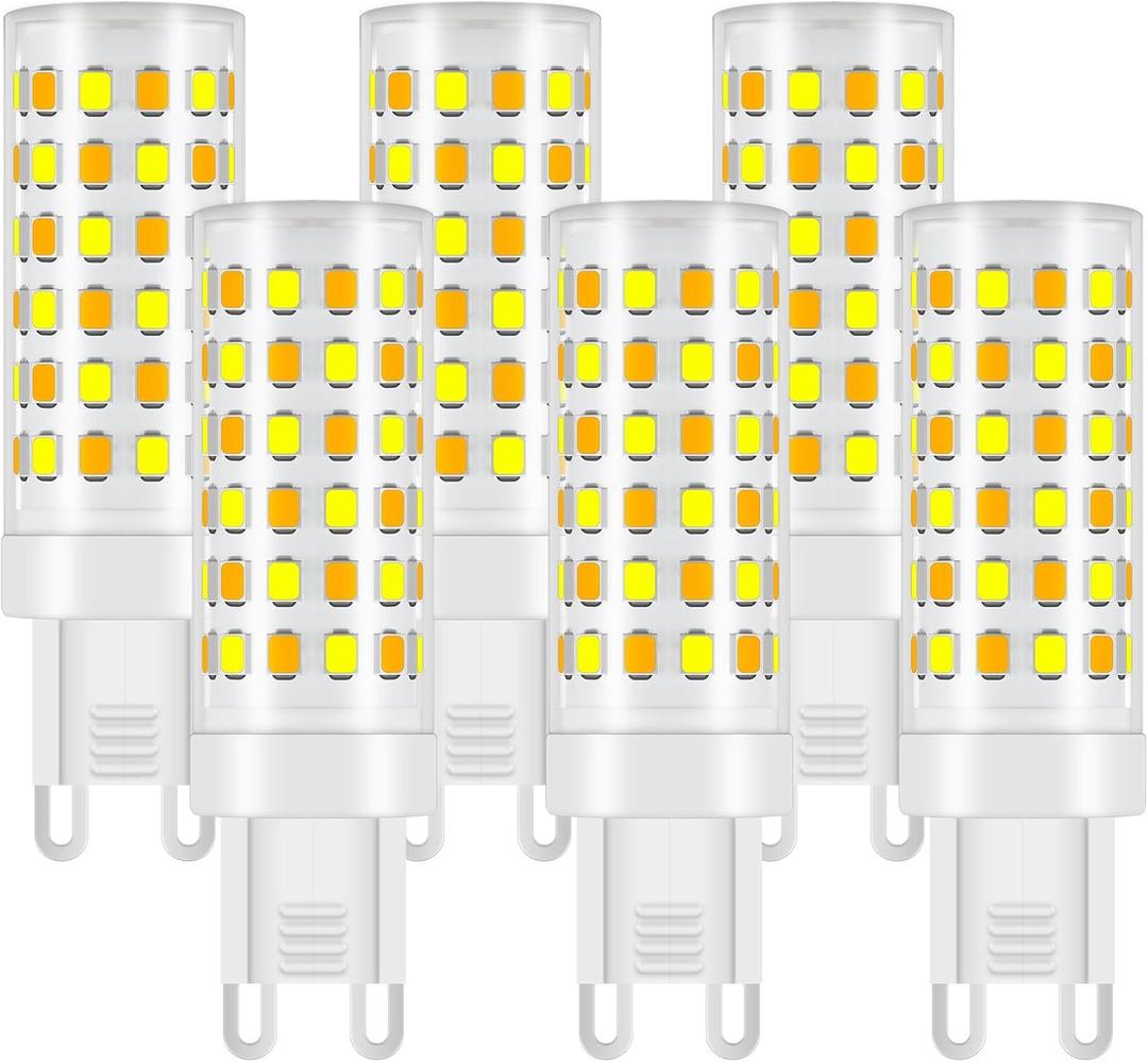 HDY G9 LED bulb 10W equivalent to 80W halogen, 3-color dimmer 3000K-4000K-6000K, 2835 patch double pin bulb for home and office use, 6 per pack, LED bulb