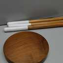 Teak 11.8" Round Dip Dyed Teak Stool | Wood Accent Side Table | Wood Plant Stand (24" Tall White)