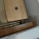 Night Stand, Mid Century Modern Nightstand w/2 Drawers, Boho Small Bedside Table, Oak Solid Wood, 17.72 W x 15.75 D x 19.69 H Inches (Natural, Double Drawer)