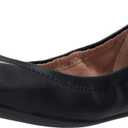 Amazon Essentials womens Belice Slip On Ballet Flat (12, Black Faux Leather)