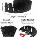 Landscape Edging Border 5.5IN x 49FT with 75pcs Anchoring Spikes,Garden Borders Edging Arched Design for Tree,Flowerbed,Yard,Path Way,Decorative Landscaping Fence Liner Lawn Edge Barrier -Black