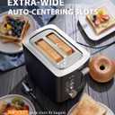 2 Slice Toaster with Wide Slots for Bread & Bagels, Stainless Steel Toaster with Digital Countdown, 6 Shade Settings, Defrost, Reheat & Cancel, Compact Design for Kitchen, Black