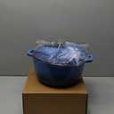 Mueller 6qt Enameled Cast Iron Dutch Oven, Heavy-Duty Casserole and Braiser Pan with Lid and Knob, Safe for All Cooktops, Aqua Blue (6 Quart, Aqua Blue)