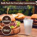 16oz Disposable White Foam Cups  Pack of 50 | Insulated Hot & Cold Drinking Cups | Ideal for Coffee, Tea, & Beverages